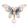 Broche en cristal - papillon - penderie - feuilles