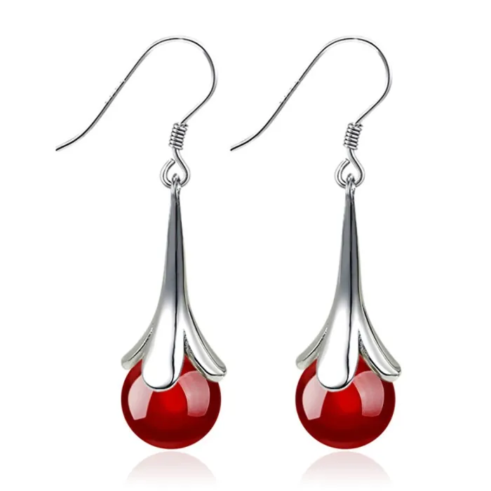 Glamourous earrings for women - with bead decoration