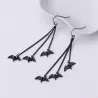Long earrings with bat decoration - Halloween props