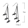 Long earrings with bat decoration - Halloween props