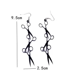 Long earrings for women - with scissor decoration