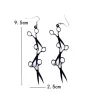 Long earrings for women - with scissor decoration