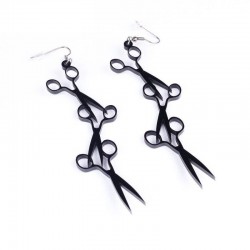 Long earrings for women - with scissor decoration