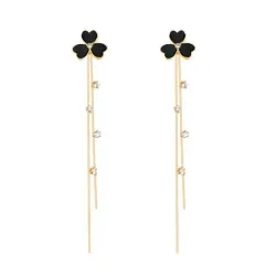 Clover tassel earrings for women - with crystal decoration