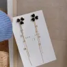Clover tassel earrings for women - with crystal decoration