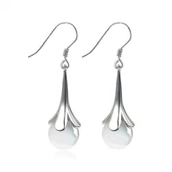 Glamourous earrings for women - with bead decoration