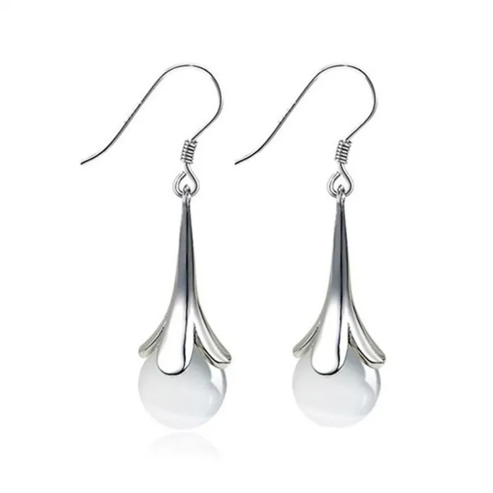 Glamourous earrings for women - with bead decoration