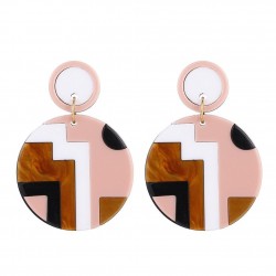 Geometric style - round acrylic drop earrings