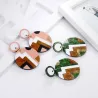 Geometric style - round acrylic drop earrings