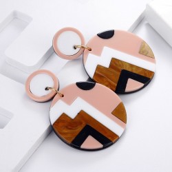 Geometric style - round acrylic drop earrings