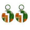 Geometric style - round acrylic drop earrings