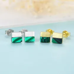 925 sterling silver - square stud earrings