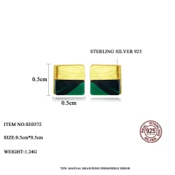 925 sterling silver - square stud earrings