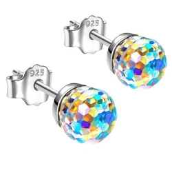 Petites boucles d'oreilles - boule en cristal disco