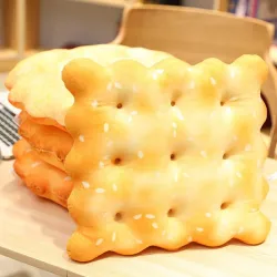 Golden biscuit shaped pillow - plush toy - circular - squareCuddly toys