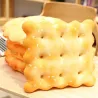 Oreiller en forme de biscuit doré - peluche - circulaire - carré
