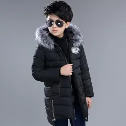 Kids thick jacket - with fur collar