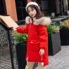Thick winter kids jacket - with fur hood - waterproof
