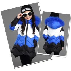 Girls thick coat jacket - with fur hood