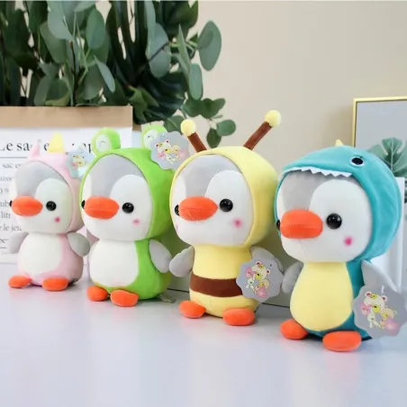 Small penguin - dressed as frog / unicorn / bee / dinosaur - plush toy - 23cmCuddly toys