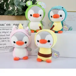 Small penguin - dressed as frog / unicorn / bee / dinosaur - plush toy - 23cmCuddly toys
