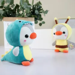 Small penguin - dressed as frog / unicorn / bee / dinosaur - plush toy - 23cmCuddly toys