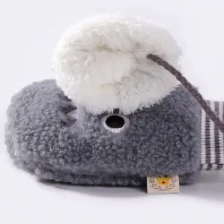 Gants chauds en peluche - un doigt - avec corde - conception animale