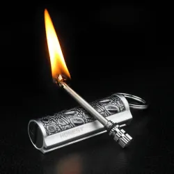 Vintage metal lighter - with keyring