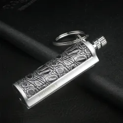 Vintage metal lighter - kerosene oil - with keyringLighters