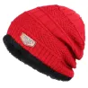 Knitted warm hat - with thick plush inside - unisexHats & Caps