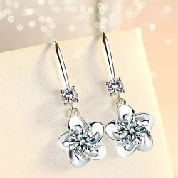 Flower tassel earrings - 925 sterling silver