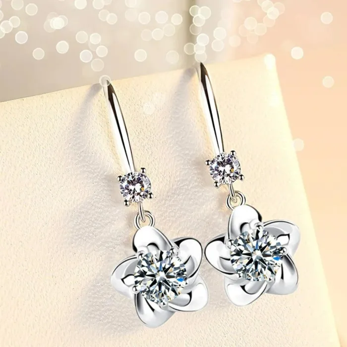 Flower tassel earrings - 925 sterling silver