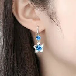 Flower tassel earrings - 925 sterling silver