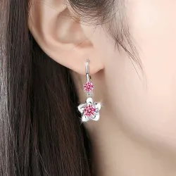 Flower tassel earrings - 925 sterling silver