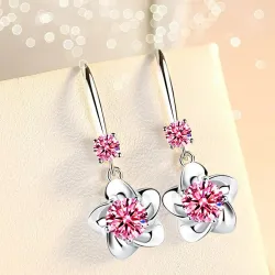 Flower tassel earrings - 925 sterling silver