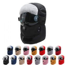 Thick warm winter hat - with eye protection