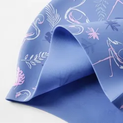Flowers / flamingo - silicone swimming cap - long hair protectionSwimming