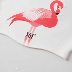 Swimming cap with flamingo - ear / long hair protection - siliconeSwimming