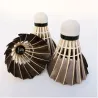 Badminton shuttlecocks - white / black goose feather - 6 - 12 piecesBadminton