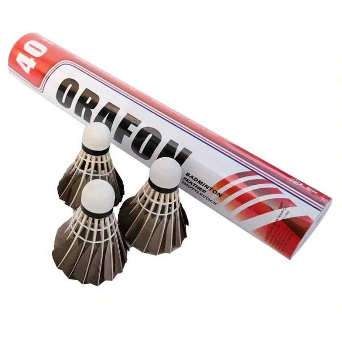 Badminton shuttlecock - white / black goose feather - 6pcs / 12pcs