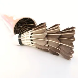 Badminton shuttlecock - white / black goose feather - 6pcs / 12pcs