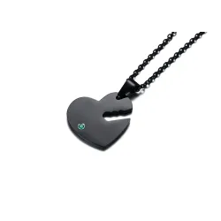 Heart & key - with crystals - necklace - unisex - for him & herNecklaces
