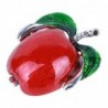 Red / green apple - elegant brooch