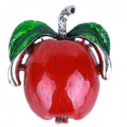 Red / green apple - elegant brooch