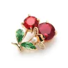 Red crystal cherry brooches