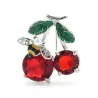 Red crystal cherry brooches
