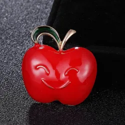 Cartoon apple brooches