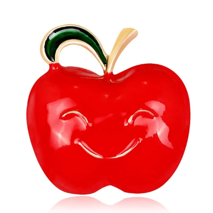 Cartoon apple brooches