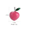 Pink apple brooches - rhodium plated / champagne gold