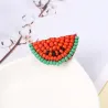 Beaded watermelon brooches
